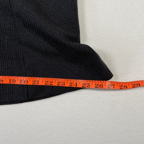 Classiques Wool Stretch Tulip Hem Skirt Size 12 Black Charcoal Pinstripe - Picture 8 of 13